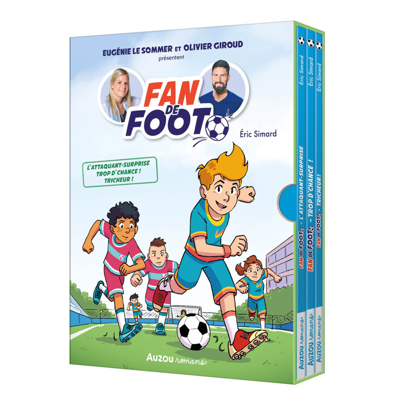 livre coffret bibliothèque 1 - fan de foot - tomes 1 à 3 auzou