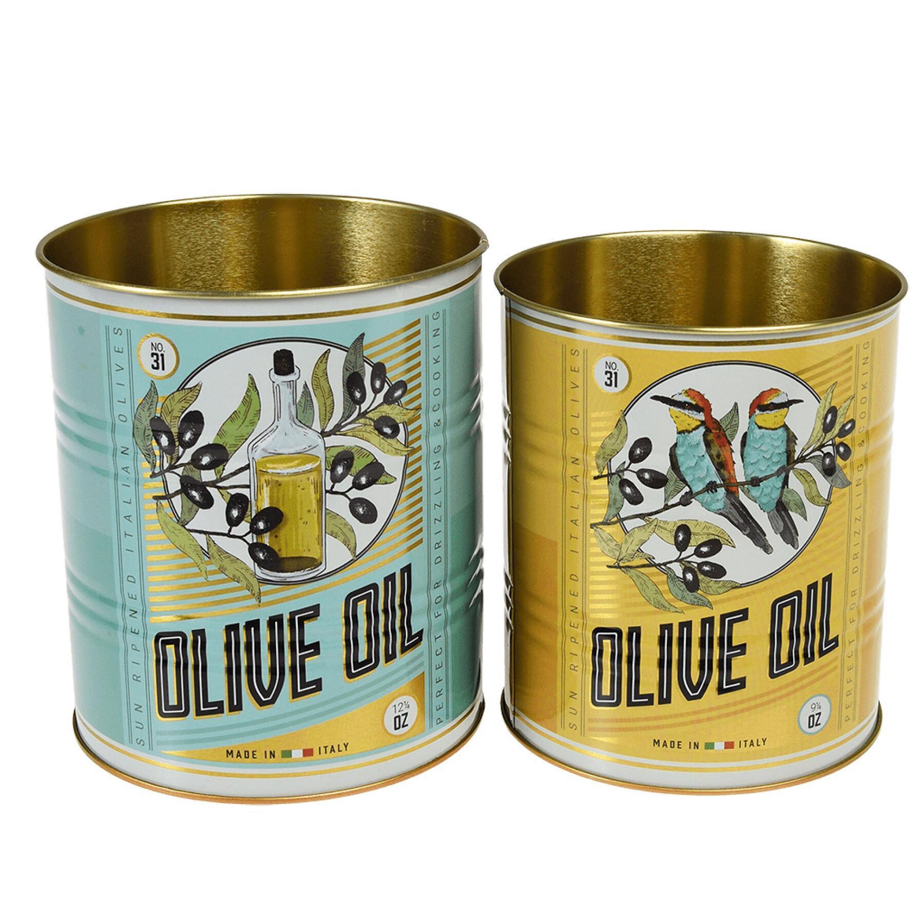 Lot de 2 de boîtes conservation olive oil Rex London