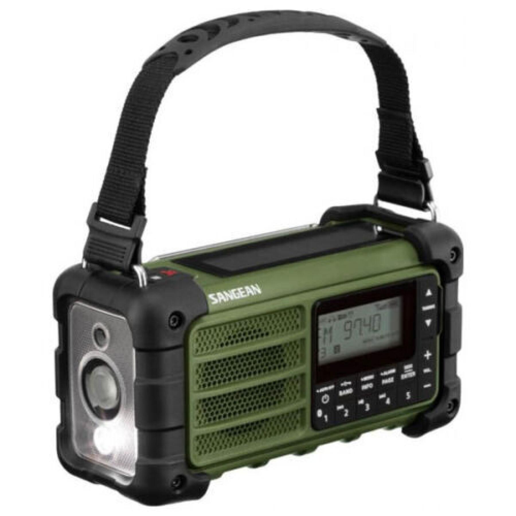Radio extérieure FM Emergency radio, Bluetooth, panneau solaire, résistant aux éclaboussures et à la poussière, torche Sangean MMR-99