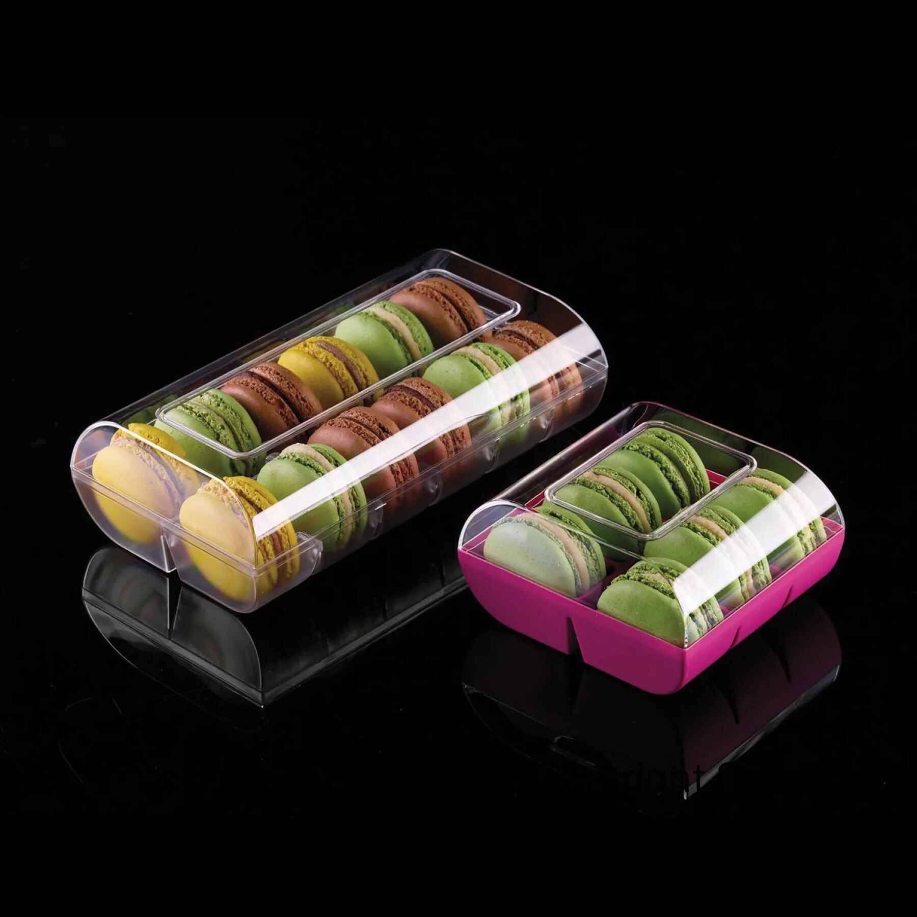 Lunch box plastique pour 6 macarons Silikomart Macadò 10x9,5x6 mm