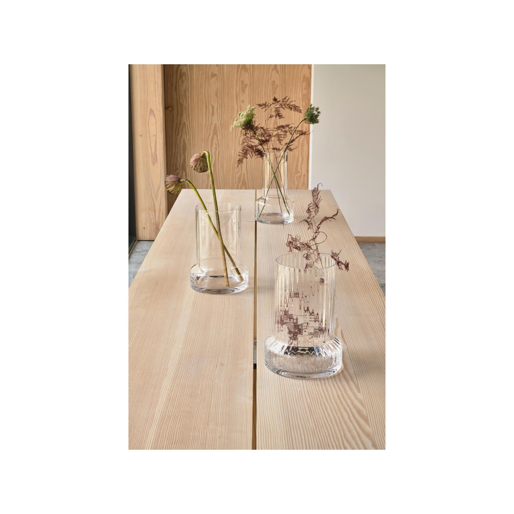 Vase en verre rainuré Villa Collection Hvils