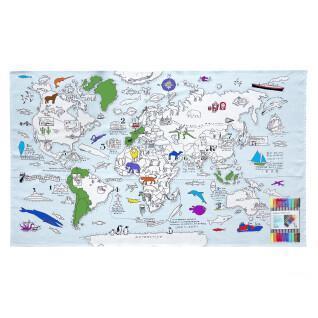 Nappe de table enfant - Carte du monde Eat Sleep Doodle