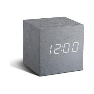 Réveil aluminium avec led Gingko Wooden Cube Click