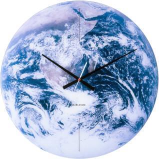 Horloge murale verre Karlsson Earth