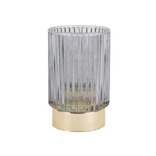 Photophore verre Present Time LED Ribbed