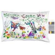 Taie oreiller colorier et apprendre enfant - Papillon Eat Sleep Doodle [Taille 75x50 cm]