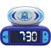 Réveil digital avec veilleuse lumineuse ballon de rugby en 3d et effets sonores Lexibook
