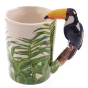 Mug à anse décorée animal de la jungle et zoo Toucan Tropical Puckator