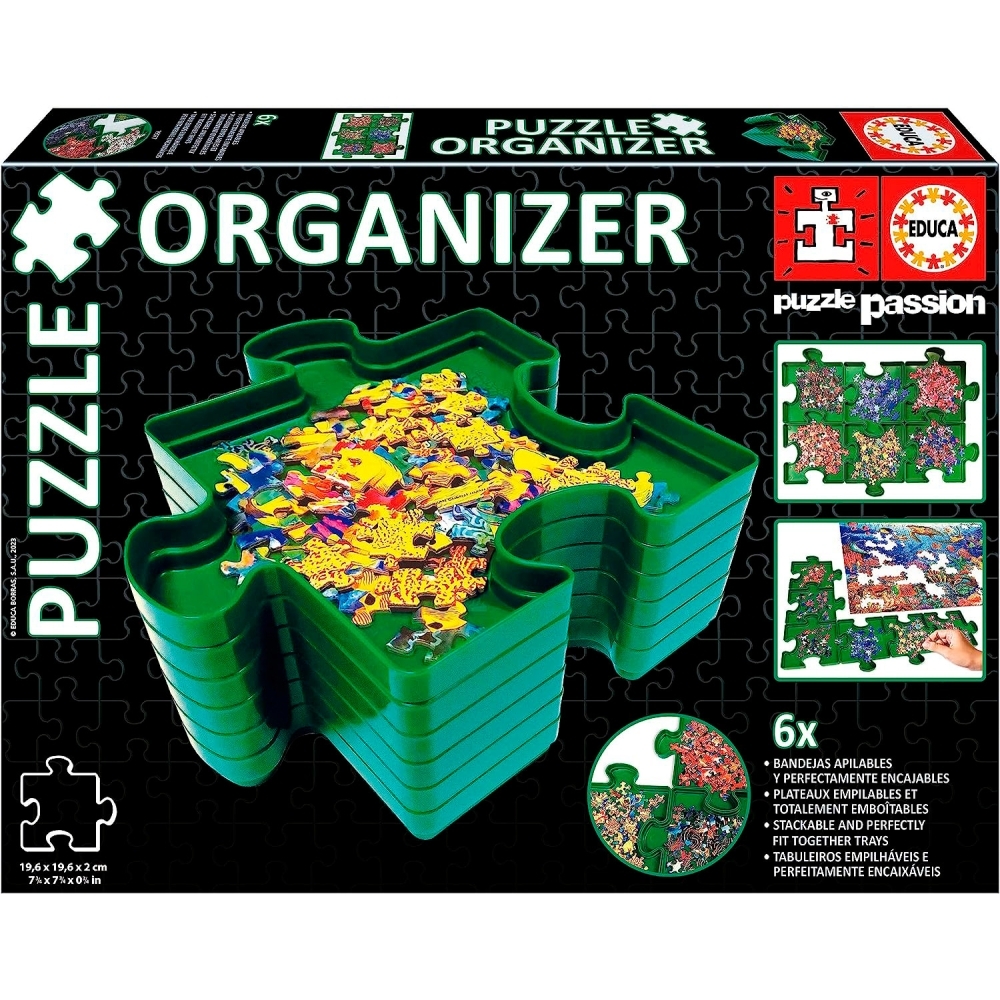 lot de 6 plateaux organisateurs en plastique pour puzzles educa