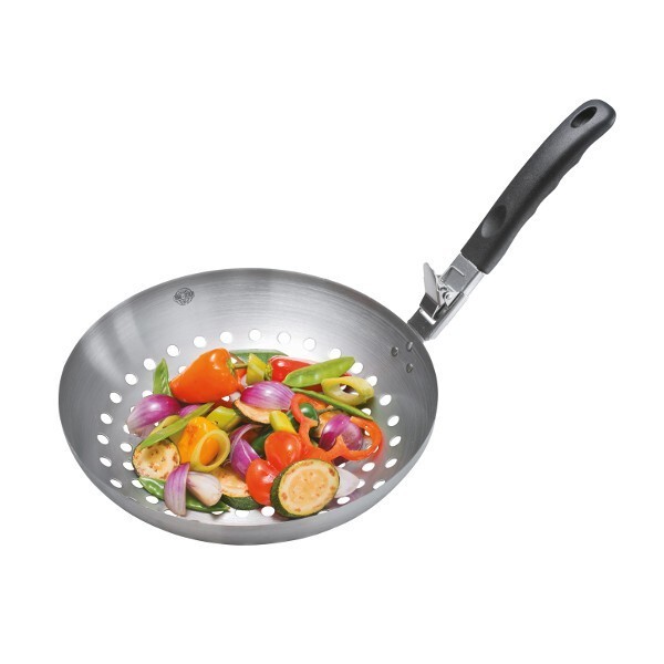 wok pour légumes avec poignée amovible gefu bbq