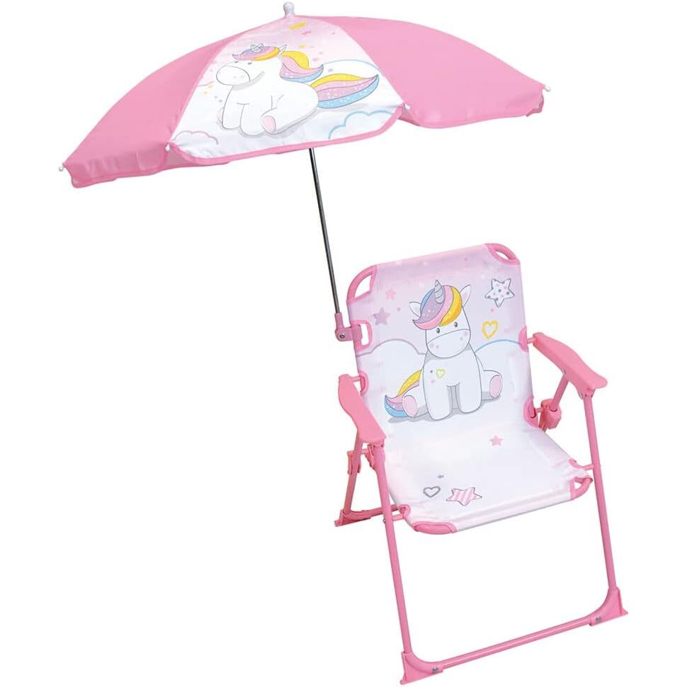 chaise pliante avec parasol enfant jemini licorne