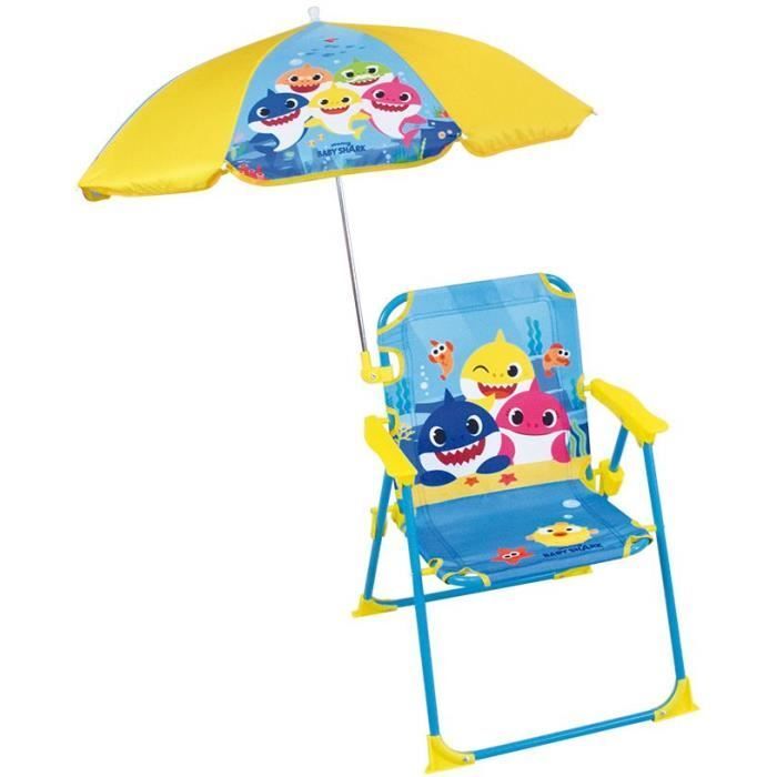chaise pliante avec parasol enfant jemini baby shark
