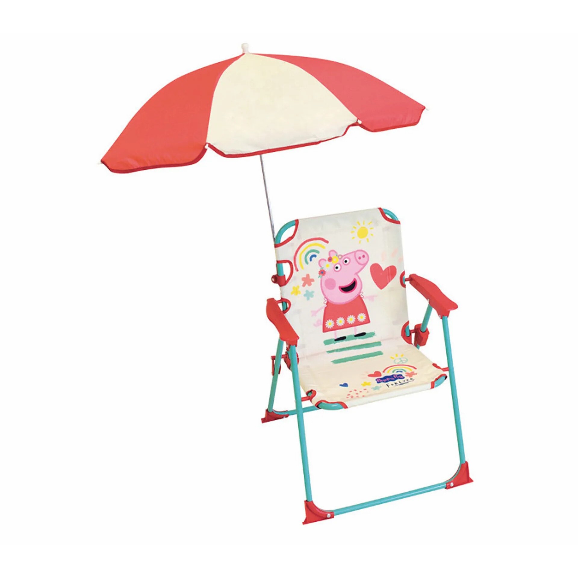 chaise pliante avec parasol enfant jemini peppa pig