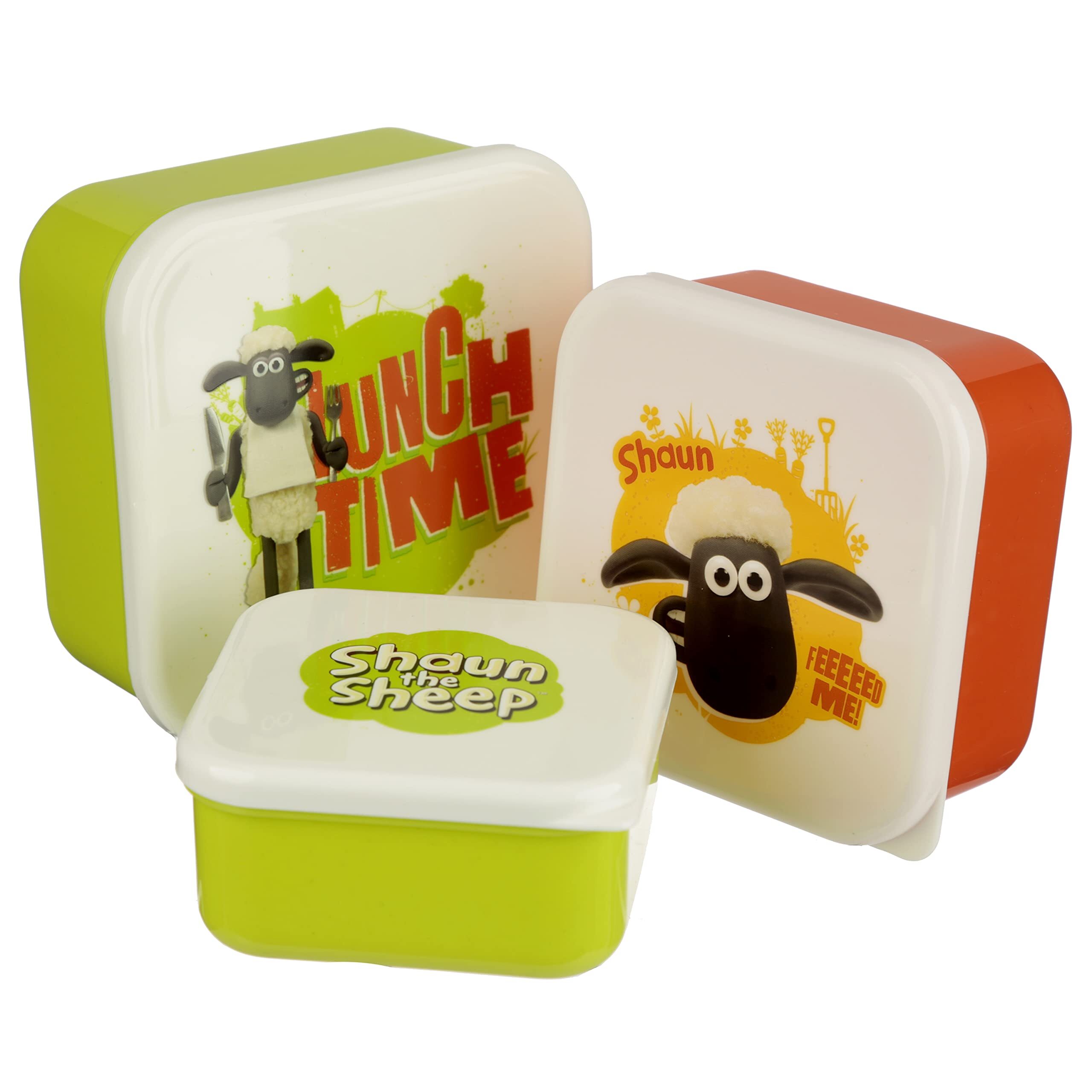 lot de 3 lunch box mouton shaun the sheep puckator