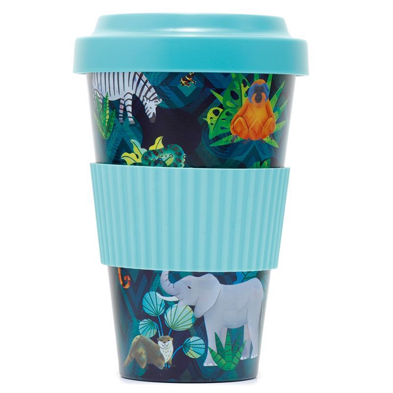 mug de voyage plastique recyclé rpet animal kingdom royaume animal puckator