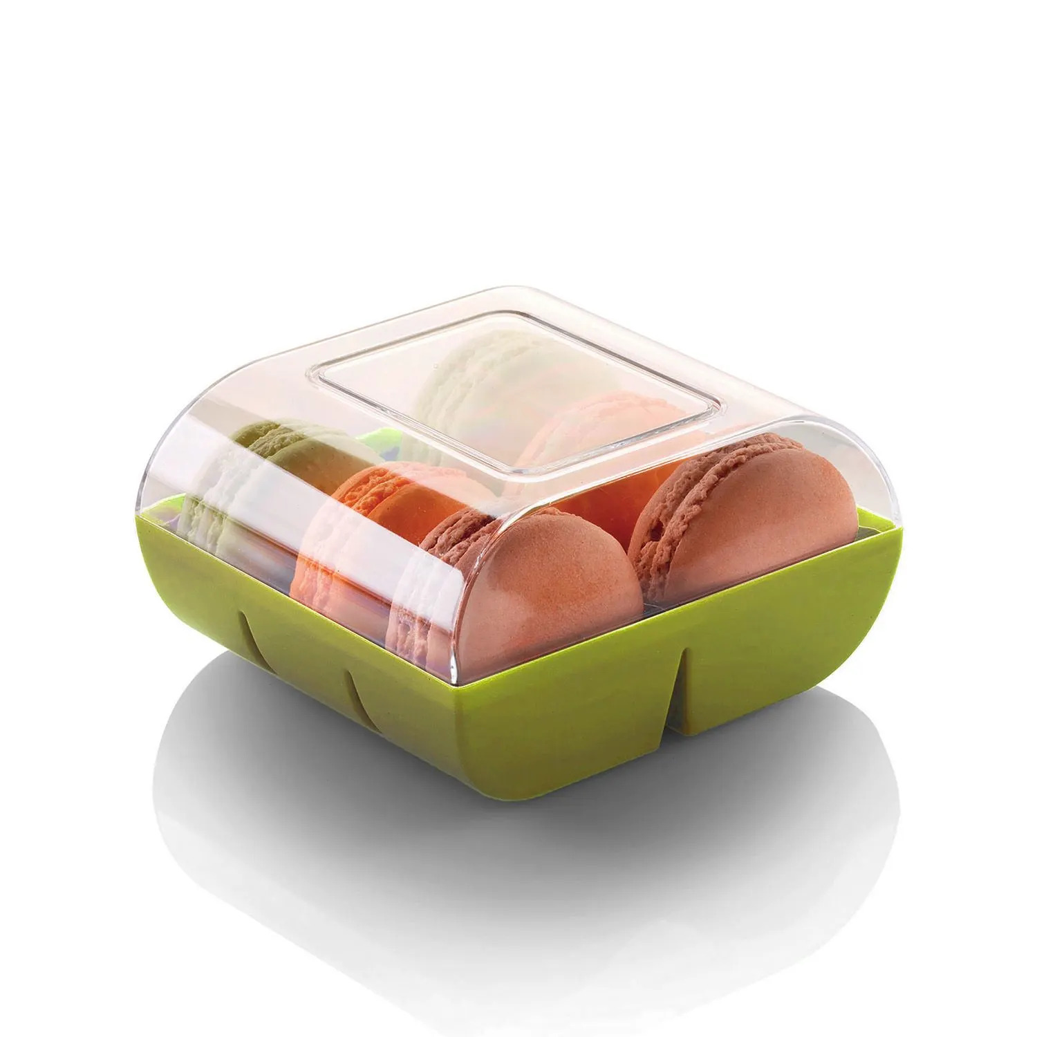 lunch box plastique pour 6 macarons silikomart macadò 10x9,5x6 mm