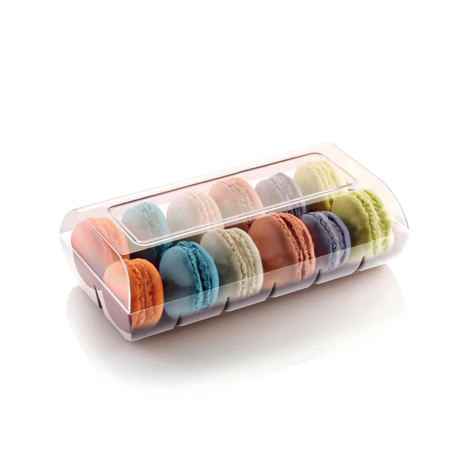 lunch box plastique pour 12 macarons silikomart macadò 185x100x53 mm